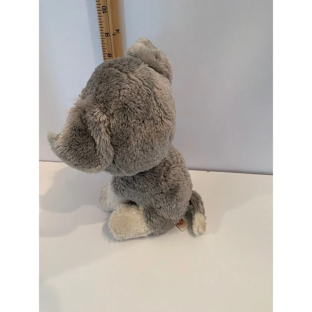 Ty Beanie Boos Whiskers‎ The Schnauzer Dog Plush Toy Large Eyes Sparkly Blue